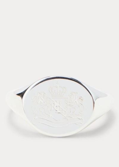 Women's Ralph Lauren Sterling Crest Rings | 280514QUR